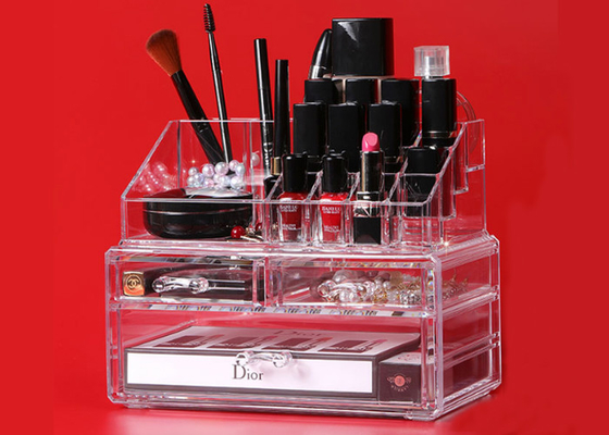Soporte de exhibición cosmético del maquillaje de la barra de labios clara a prueba de humedad de los contenedores de almacenamiento