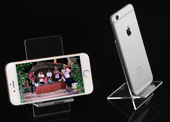 Soporte de acrílico del teléfono celular del tenedor de acrílico del teléfono móvil dos pedazos de montado