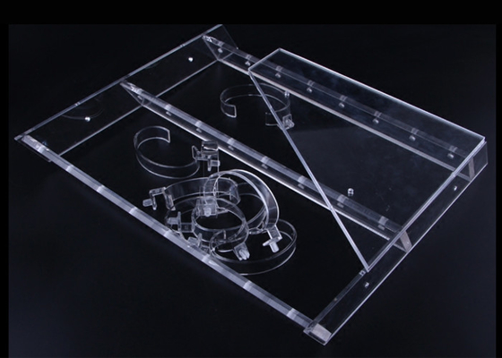 Soporte de exhibición de acrílico transparente del reloj de 3 gradas para la exhibición del reloj de Casio