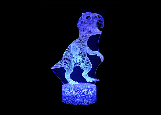 La luz de acrílico linda 7 ajustables de la noche de la historieta 3D LED colorea la fuente de alimentación de 5 V