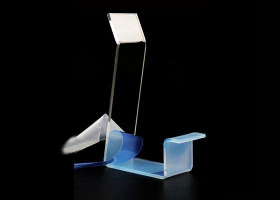 Soporte de exhibición de acrílico transparente del zapato, canalizaciones verticales de la exhibición del plástico transparente de la tienda al por menor