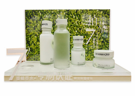 Almacenamiento claro cosmético de acrílico de encargo del maquillaje del soporte de exhibición para el centro comercial