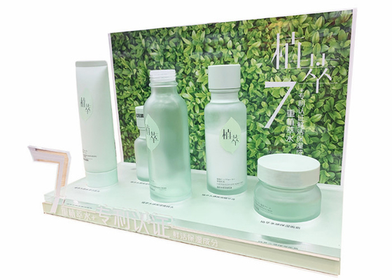 Almacenamiento claro cosmético de acrílico de encargo del maquillaje del soporte de exhibición para el centro comercial