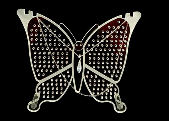 Tenedor de acrílico de acrílico de la pulsera de los soportes de exhibición de la joyería de la forma de la mariposa