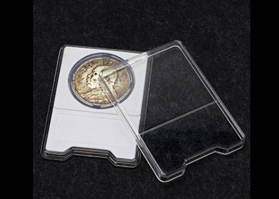 Pequeña resistencia de impacto de la caja de presentación de la moneda del plástico transparente de las cajas de presentación del regalo