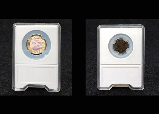 Pequeña resistencia de impacto de la caja de presentación de la moneda del plástico transparente de las cajas de presentación del regalo