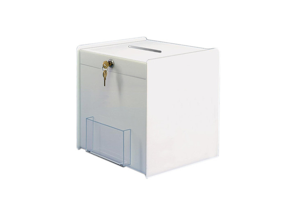 Las cajas de presentación de acrílico claras Raffle la caja del boleto para el negocio/nacionales durables