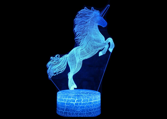 Lámpara de acrílico única de la ilusión óptica 3D LED del pensamiento creativo de la luz de la noche de 3D LED