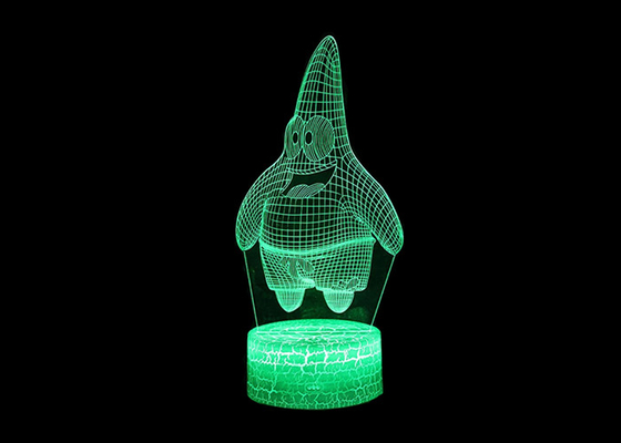 La luz de acrílico ahorro de energía 7 de la noche de 3D LED colorea destellar para la decoración de la barra