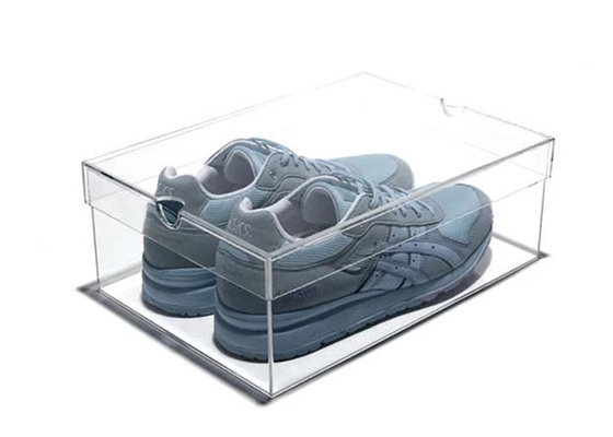 Envases de acrílico de la exhibición del plástico transparente de la vitrina del escaparate para el zapato