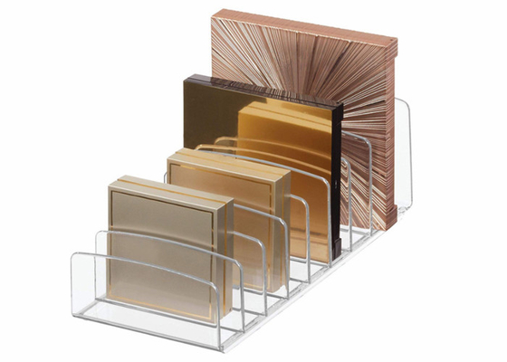 Organizador material cosmético de acrílico vertical de la paleta del maquillaje del soporte de exhibición PMMA