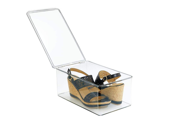 Vitrina de acrílico de la encimera de las tiendas, vitrina de acrílico del zapato del claro
