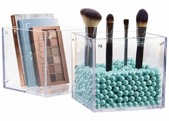 Caja de almacenamiento de acrílico clara cosmética de acrílico durable del organizador de los cosméticos del soporte de exhibición