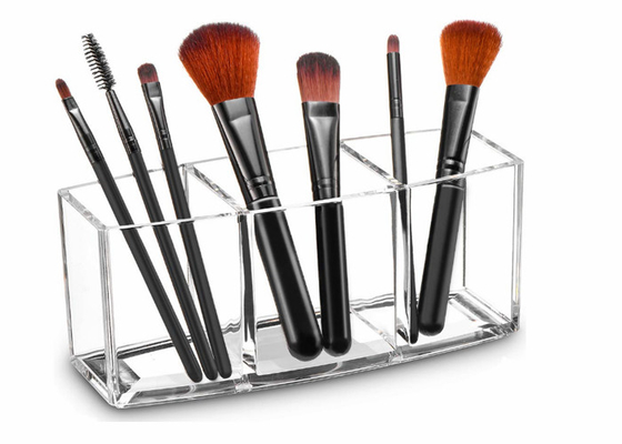 Tenedor de cepillo a prueba de polvo del maquillaje del organizador cosmético de acrílico transparente 100 PMMA