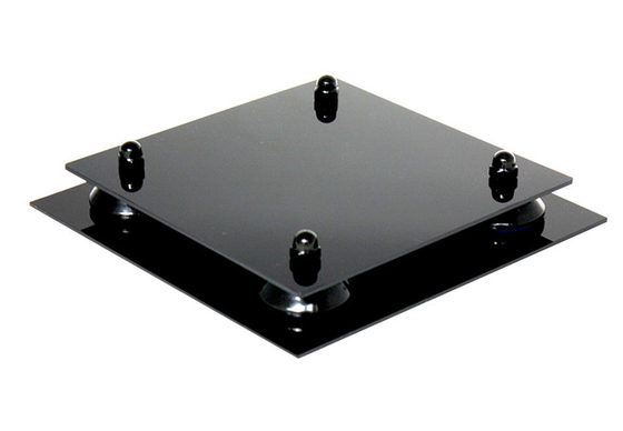 Base de acrílico del autobús de dos pisos de la caja de la decoración del negro de acrílico claro de las vitrinas