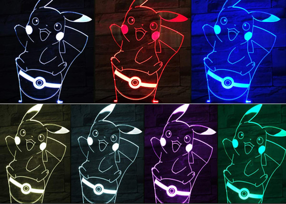 Diseño moderno material de acrílico colorido 3D de la ilusión LED de la luz animal de la noche