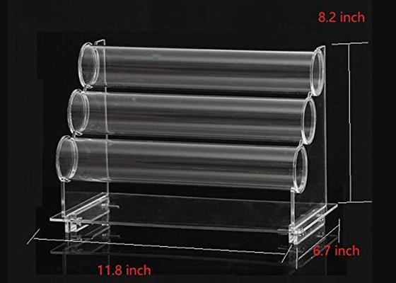 3 soportes de exhibición de acrílico del collar de la grada, estante de exhibición transparente del reloj