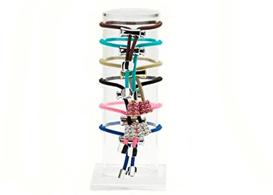 Exhibición de acrílico clara cilíndrica de la situación del tenedor de la joyería para la pulsera de relojes