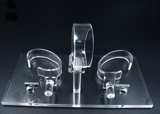 La exhibición de los soportes del acrílico del CE para la pulsera mira cilíndrico - transparente claro