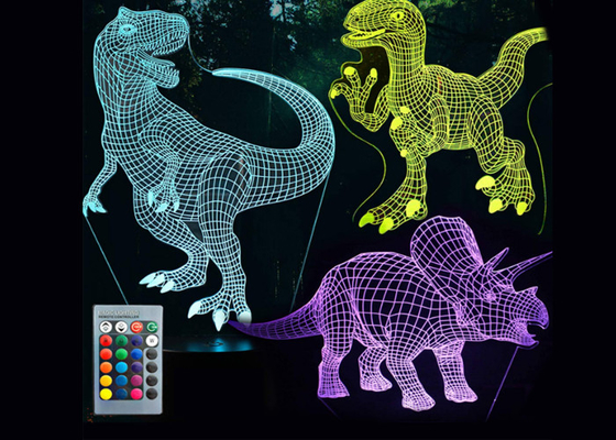 El USB accionó de control de tacto creativo visual de la luz de la noche de la ilusión óptica 3D