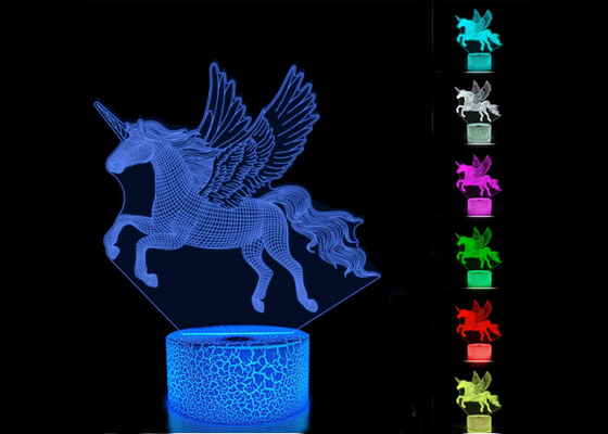 3 teledirigidos modelan los colores de la lámpara 7 de la luz de 3D LED que cambian para la ilusión de los niños