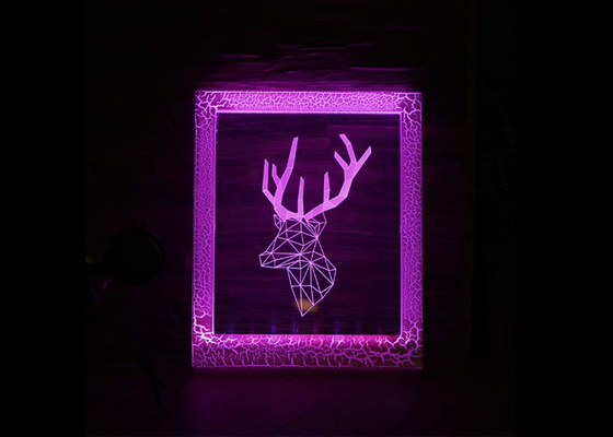 Luz casera de la noche de la lámpara de la decoración 3D LED con el panel material de acrílico del control remoto