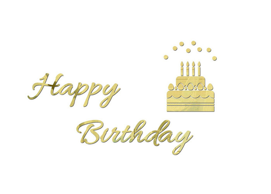 Las felices letras de acrílico del cumpleaños 3D LED emparedan auto-adhesivo desmontable de las etiquetas engomadas DIY