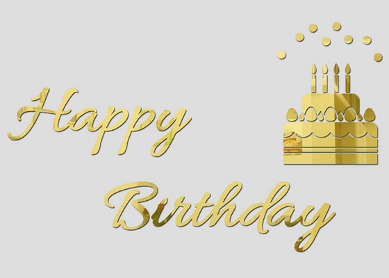 Las felices letras de acrílico del cumpleaños 3D LED emparedan auto-adhesivo desmontable de las etiquetas engomadas DIY