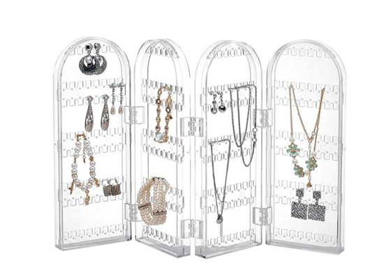El tenedor de acrílico portátil del anillo de los soportes de exhibición de la joyería almacena 260 pendientes tableros