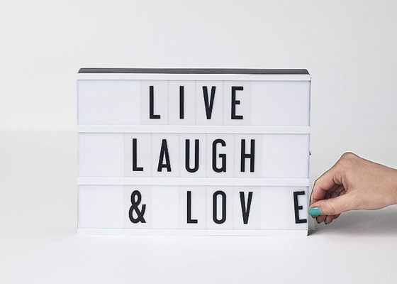 DIY personalizó la caja de luz LED del cine enciende para arriba el cuadro de mensaje para la decoración casera
