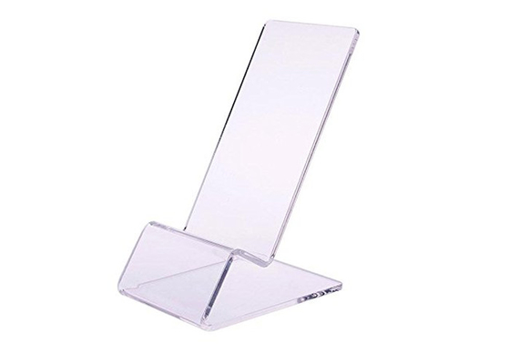 No soporte de acrílico transparente del teléfono móvil del teléfono del resbalón del tenedor de acrílico de la exhibición
