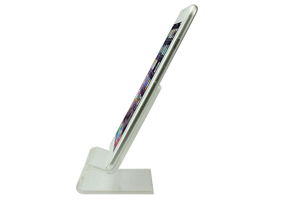 Tenedor plástico de acrílico claro del soporte del teléfono celular del soporte de exhibición del teléfono móvil mini
