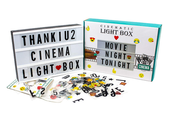 Tablero de mensajes cinemático de la caja de luz del acrílico LED del vintage con la muestra de la nota de las letras