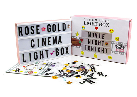 Exhibición de acrílico del LED Lightbox con las letras 252 símbolos Emojis de los números de las letras