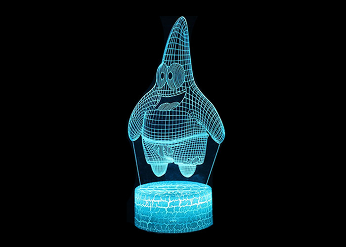 Lámpara de acrílico de la noche LED del sitio de la luz de acrílico de la noche de la decoración 3D multicolora