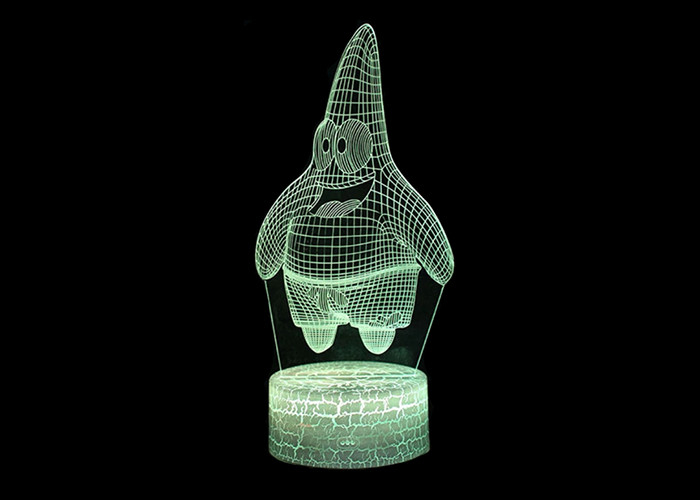 Modifique la luz llevada marco de acrílico del cable de datos USB para requisitos particulares de la ilusión de la luz 3d de la noche de 3D LED