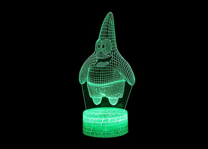 La luz de acrílico ahorro de energía 7 de la noche de 3D LED colorea destellar para la decoración de la barra