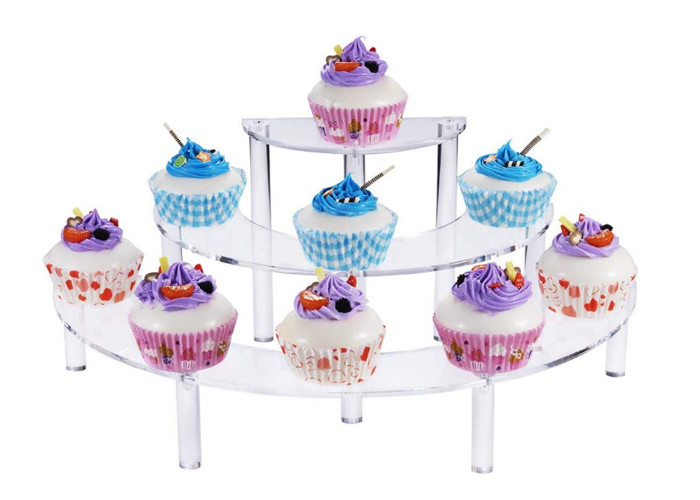 Estante de acrílico del paso de la venta al por menor del soporte del postre de 3 gradas para la figura del estallido de Amiibo Funko