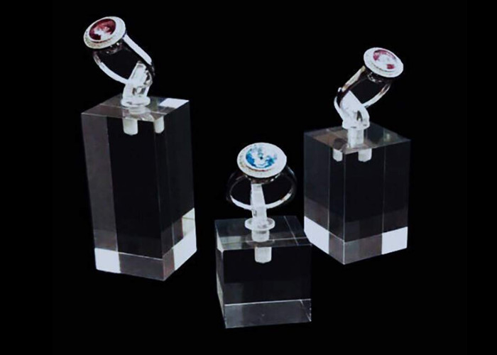 Tenedor de acrílico claro de acrílico durable del anillo de los soportes de exhibición de la joyería para las tiendas